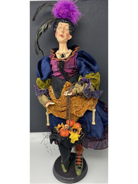 Whimsical Witch Table Top Decoration 22” Tall Halloween Fall Spiders Bones Fun